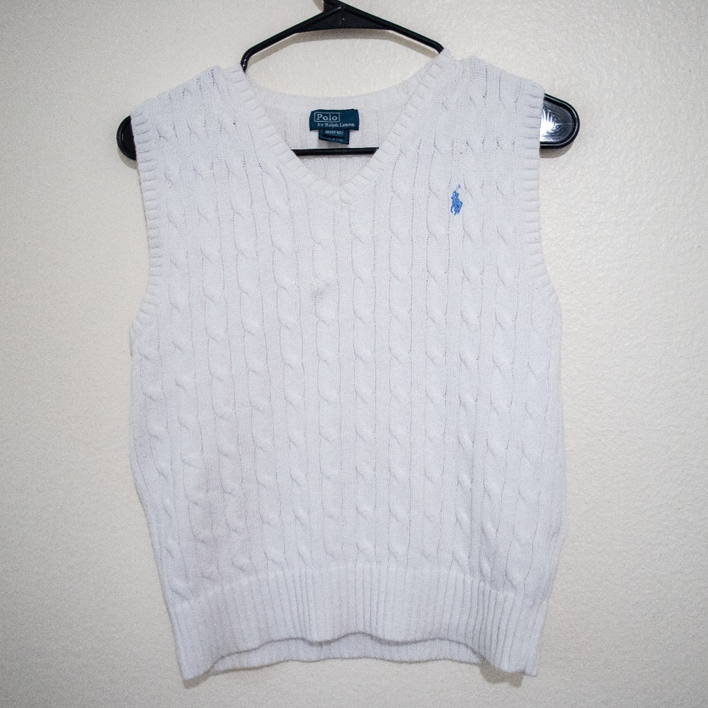 White Polo by Ralph Lauren Knit Sweater Vest YM